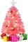 23-Inch Mini Pink Flocked Christmas Tree with LED Lights (Pink) 12.6"D x 12.6"W x 23"H